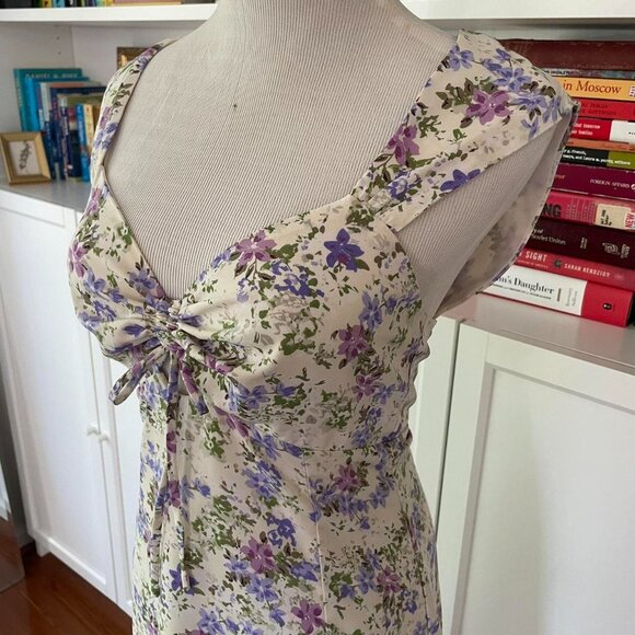 ASTR the Label Purple Floral Cottagecore Midi Dress - Picture 4 of 8